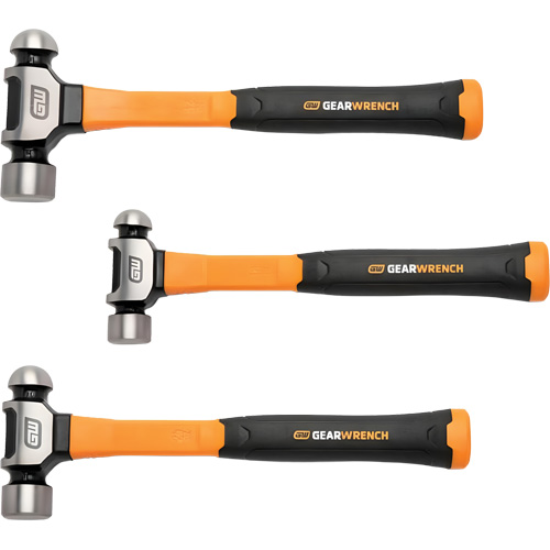 Ball Pein Hammers with Fiberglass Handles Set, 3 Pieces Ottawa Fastener Supply