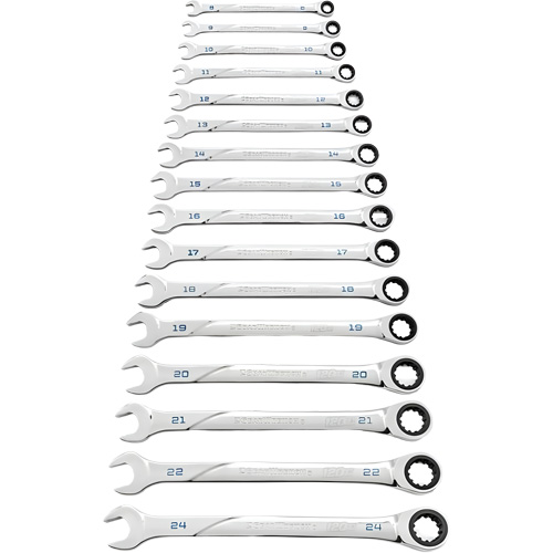 Jeu de cl&eacute;s 120XP Universal Spline XL, Combinaison &agrave; cliquet, 16 morceaux, M&eacute;trique Ottawa Fastener Supply