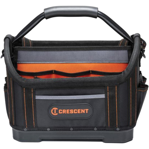 Sac ouvert de 14" pour outils d'ouvrier, 1680 Denier/Polyester, 25 pochettes, Noir/Gris/Orange Ottawa Fastener Supply