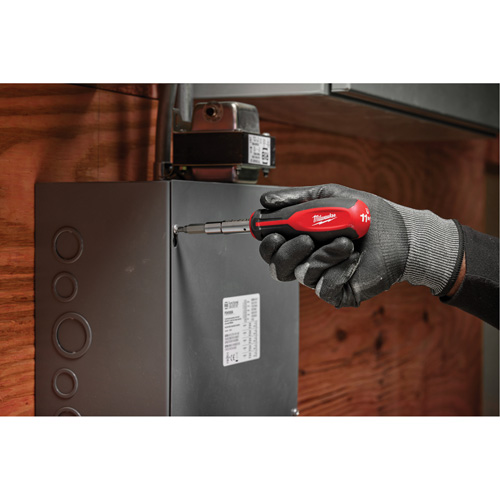 11-in-1 Magnetic 1/4" & 3/8" Drive Multi-Bit Screwdriver, 8" L, Cushion Grip Handle Ottawa Fastener Supply