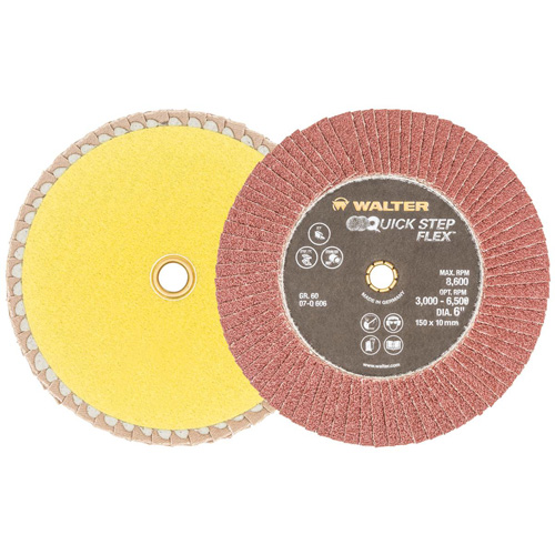Disque &agrave; lamelles QUICK-STEP FLEX, 6" x Type 29, Grain 60, Oxyde d'aluminium Ottawa Fastener Supply