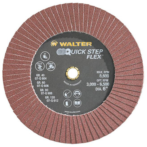 Disque &agrave; lamelles QUICK-STEP FLEX, 6" x Type 29, Grain 80, Oxyde d'aluminium Ottawa Fastener Supply