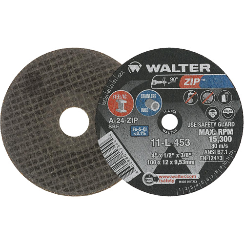 Zip Cut-Off Wheel, 4" x 1/2", 3/8" Arbor, Type 1 Ottawa Fastener Supply