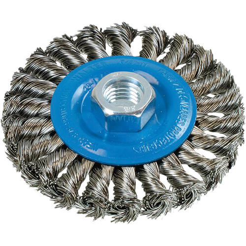 Brosse rotative &agrave; fils nou&eacute;s large, Arbre 5/8"-11, Acier Ottawa Fastener Supply
