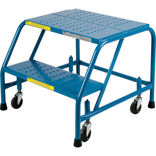 Rolling Step Ladder, 2 Steps, 18" Step Width, 19" Platform Height, Steel Ottawa Fastener Supply