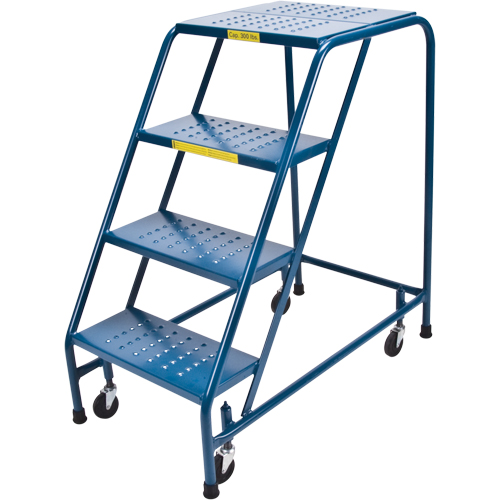 Rolling Step Ladder, 4 Steps, 18" Step Width, 37" Platform Height, Steel Ottawa Fastener Supply