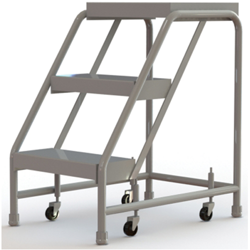 Rolling Ladder, 3 Steps, 16" Step Width, 30" Platform Height, Aluminum Ottawa Fastener Supply