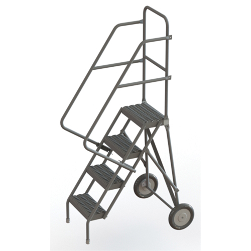 Rolling Ladder, 4 Steps, Serrated, 40" High Ottawa Fastener Supply