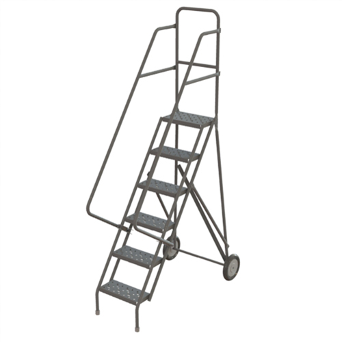 Rolling Ladder, 6 Steps, Serrated, 66" High Ottawa Fastener Supply