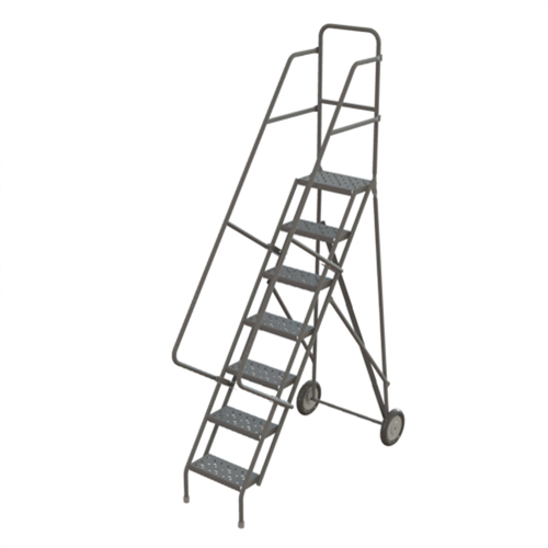 Rolling Ladder, 7 Steps, Serrated, 70" High Ottawa Fastener Supply