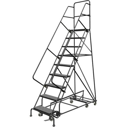 All Directional Rolling Ladder, 9 Steps, 24" Step Width, 90" Platform Height, Steel Ottawa Fastener Supply