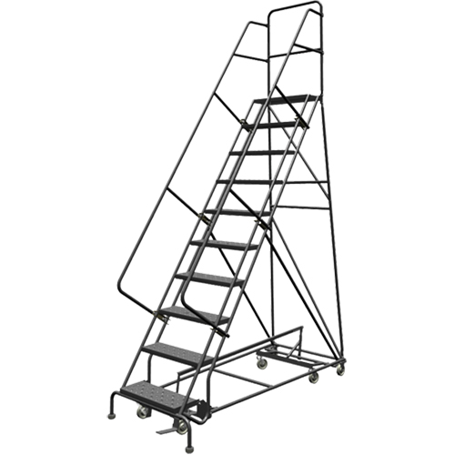 All Directional Rolling Ladder, 10 Steps, 24" Step Width, 100" Platform Height, Steel Ottawa Fastener Supply