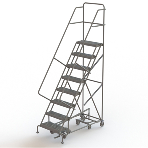 All Directional Rolling Ladder, 8 Steps, 24" Step Width, 80" Platform Height, Steel Ottawa Fastener Supply