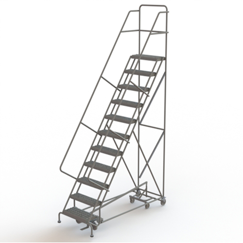 All Directional Rolling Ladder, 11 Steps, 24" Step Width, 110" Platform Height, Steel Ottawa Fastener Supply
