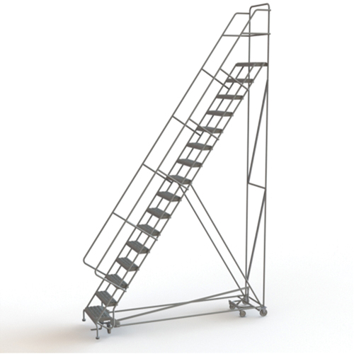 All Directional Rolling Ladder, 16 Steps, 24" Step Width, 160" Platform Height, Steel Ottawa Fastener Supply