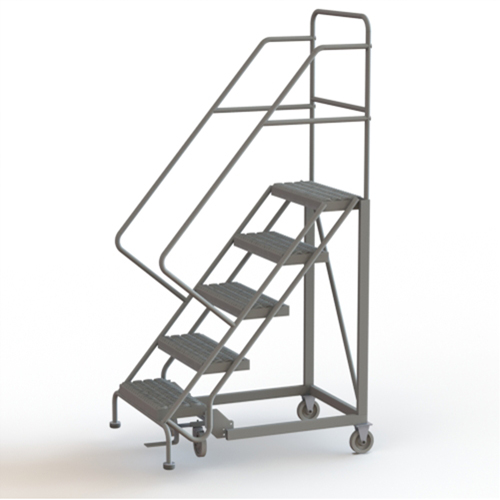 Safety Slope Rolling Ladder, 5 Steps, Serrated, 50° Incline, 50" High Ottawa Fastener Supply
