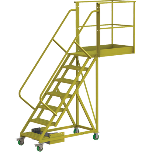 Cantilever Rolling Ladder, Unsupported, 7 Steps, 40" Platform Depth, 70" Platform Height Ottawa Fastener Supply