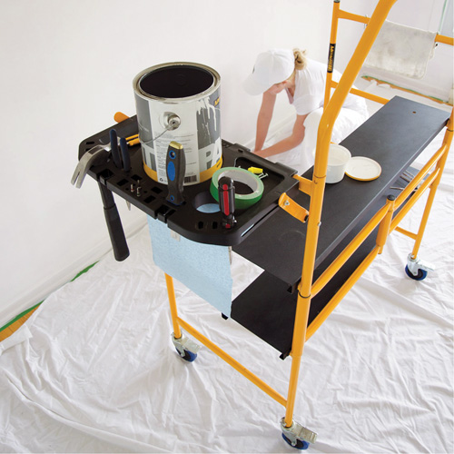 nsemble d'&eacute;chafaudage &agrave; montant de s&eacute;curit&eacute; & tablette pour outils de 4' Jobsite Series, Cadre Acier, 49-1/2" p x 57-3/4" h Ottawa Fastener Supply