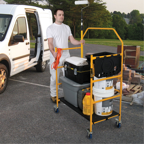 nsemble d'&eacute;chafaudage &agrave; montant de s&eacute;curit&eacute; & tablette pour outils de 4' Jobsite Series, Cadre Acier, 49-1/2" p x 57-3/4" h Ottawa Fastener Supply