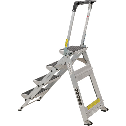 Tilt & Roll Step Stool Ladder, 4 Steps, 44.25" x 22.13" x 59" High Ottawa Fastener Supply