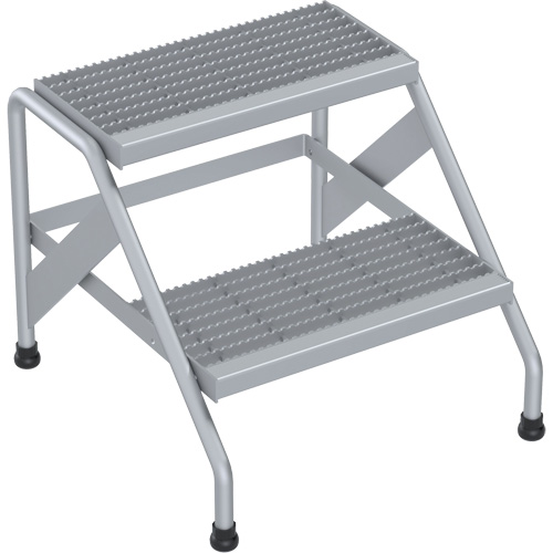 Aluminum Step Stand, 2 Step(s), 22-13/16" W x 24-9/16" L x 20" H, 500 lbs. Capacity Ottawa Fastener Supply
