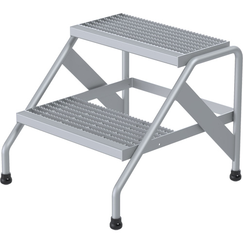 Aluminum Step Stand, 2 Step(s), 22-13/16" W x 24-9/16" L x 20" H, 500 lbs. Capacity Ottawa Fastener Supply
