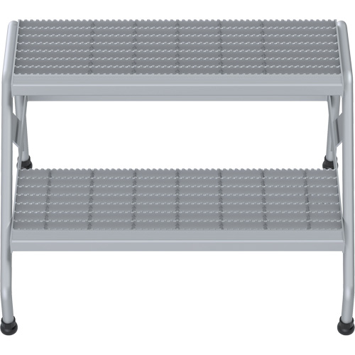 Aluminum Step Stand, 2 Step(s), 32-13/16" W x 24-9/16" L x 20" H, 500 lbs. Capacity Ottawa Fastener Supply