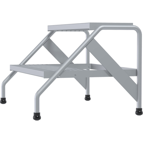 Aluminum Step Stand, 2 Step(s), 32-13/16" W x 24-9/16" L x 20" H, 500 lbs. Capacity Ottawa Fastener Supply