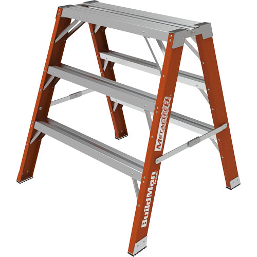 Buildman Step-up Workbench, 3' H x 34.75" W x 33.25" D, 300 lbs. Capacity, Fibreglass Ottawa Fastener Supply