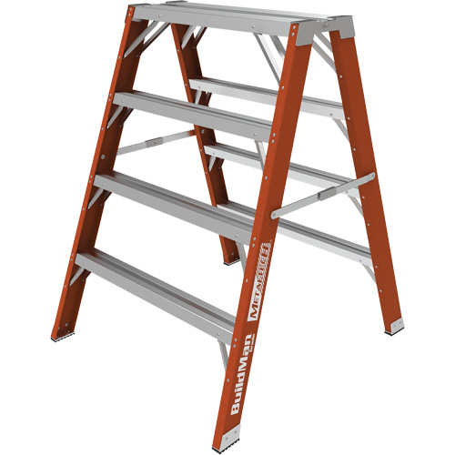 Buildman Step-up Workbench, 4' H x 36.25" W x 40.5" D, 300 lbs. Capacity, Fibreglass Ottawa Fastener Supply