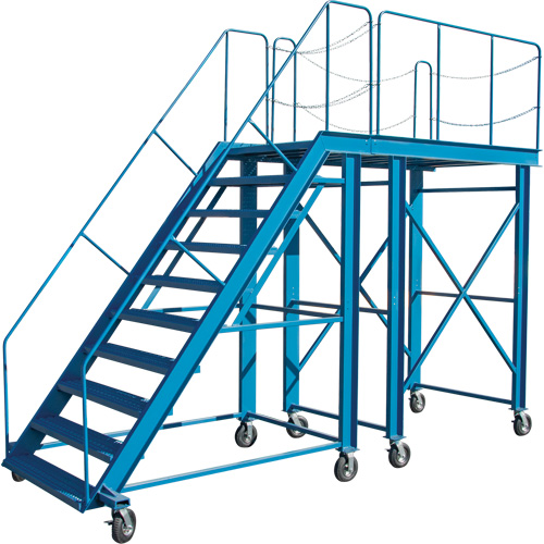 Snow Ladder, Steel, 10 Steps, 99" H, 85-1/2" D, 48" Step, Serrated Ottawa Fastener Supply