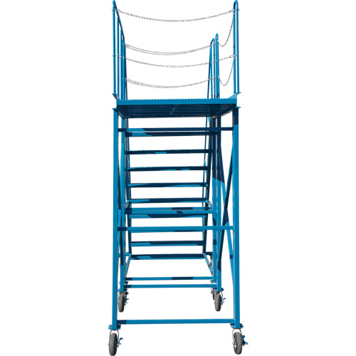 Snow Ladder, Steel, 10 Steps, 99" H, 85-1/2" D, 48" Step, Serrated Ottawa Fastener Supply