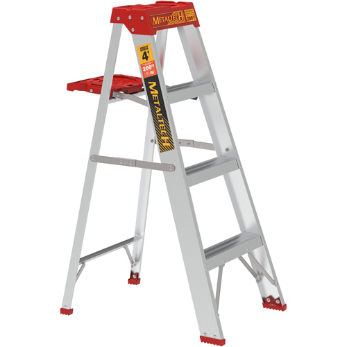 Step Ladder with Paint Tray, 4', Aluminum, 200 lbs. Capacity, Type 3 Ottawa Fastener Supply