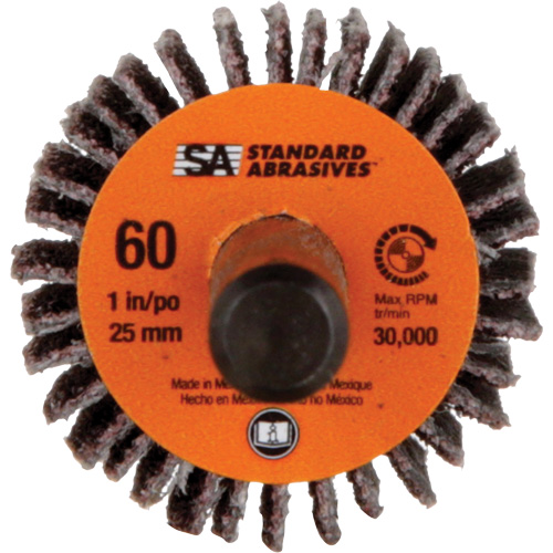 Meule &agrave; lamelles Standard Abrasives, Oxyde d'aluminium, Grain 60, 1" x 1" x 1/4" Ottawa Fastener Supply