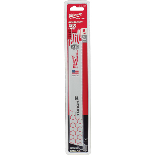 Lames The Torch Sawzall, Bim&eacute;tal, 14 Dents par pouce, 9" lo x 1" la Ottawa Fastener Supply