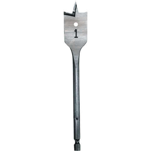 Flat Boring Bit, 1" Diameter, 1/4" Hex Shank, 6" Length Ottawa Fastener Supply
