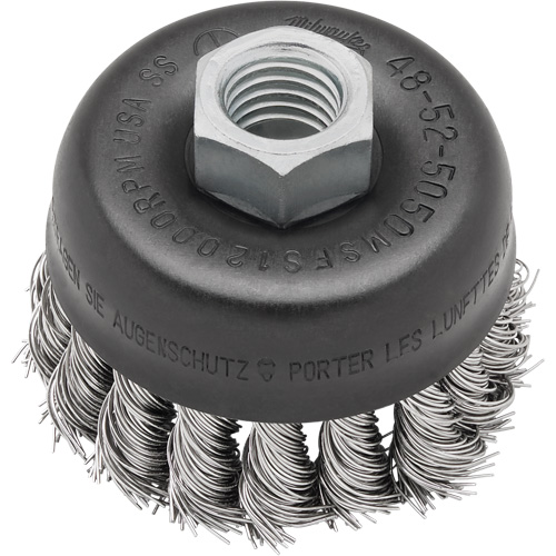 Knot Wire Cup Brush, 3" Dia. x 5/8"-11 Arbor Ottawa Fastener Supply
