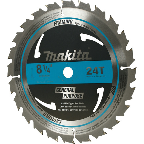 Carbide-Tipped Circular Framing Saw Blade, 8-1/4", 24 Teeth, Wood Use Ottawa Fastener Supply