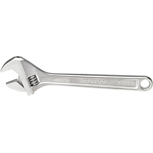Adjustable Wrench, 12-1/8" L, 1-19/32" Max Width, Chrome Ottawa Fastener Supply