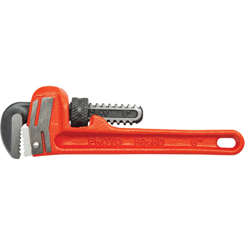 Heavy-Duty Cast Iron Pipe Wrench, 3/4" Jaw Capacity, 6" Long, Powder Coated Finish, None Handle Ottawa Fastener Supply