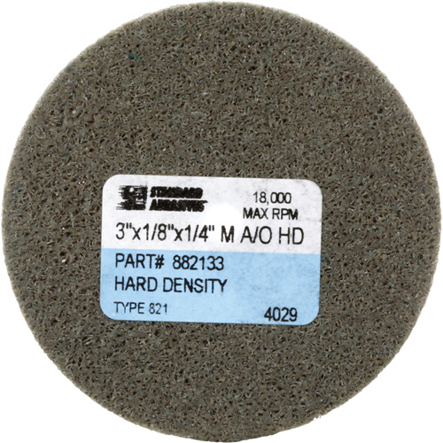 Standard Abrasives Unitized Wheel, 3" x 1/8", 1/4" Arbor, Medium Grit, Aluminum Oxide Ottawa Fastener Supply
