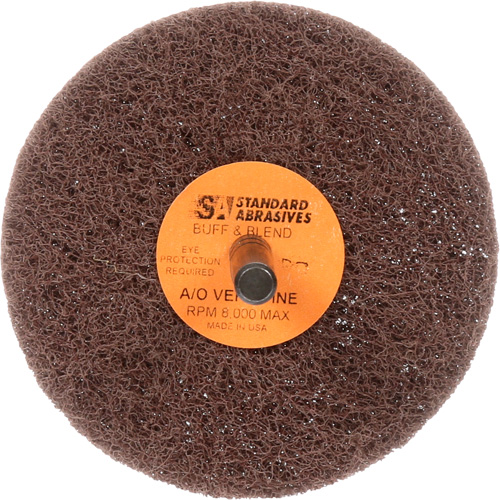 Standard Abrasives Buff & Blend Wheel, 3" Dia. x 1" W, 1/4" Arbor, Aluminum Oxide Ottawa Fastener Supply
