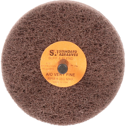 Standard Abrasives Buff & Blend Wheel, 3" Dia. x 3" W, 1/4" Arbor, Aluminum Oxide Ottawa Fastener Supply