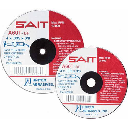 Cut-Off Wheel, 5" x 0.045", 7/8" Arbor, Type 27, Aluminum Oxide/Ceramic, 12200 RPM Ottawa Fastener Supply