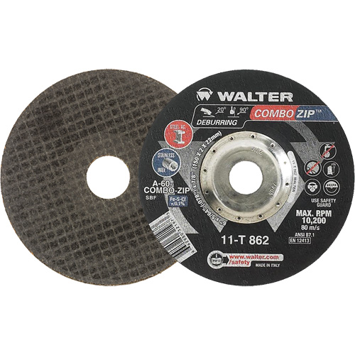 Right Angle Grinder Reinforced Cut-Off Wheels - Combo Zip, 6" x 5/64", 7/8" Arbor, Type 27 Ottawa Fastener Supply