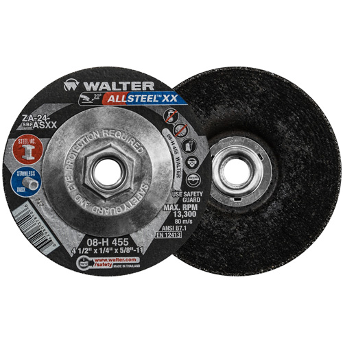 HP XX Grinding Wheel, 4-1/2" x 1/4", 5/8"-11 Arbor, Aluminum Oxide, Type 27 Ottawa Fastener Supply