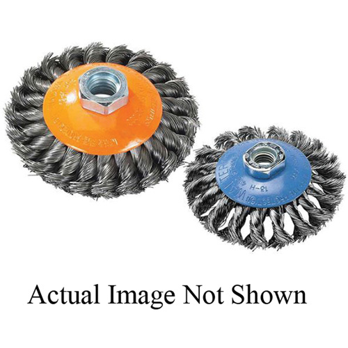 Knot-Twisted Wire Saucer Cup Brush, 6" Dia. x 5/8"-11 Arbor Ottawa Fastener Supply