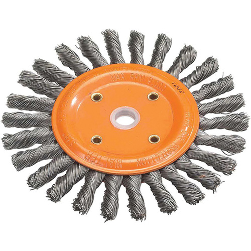 Knot-Twisted Wire Bench Wheel, 6" Dia., 0.0118" Fill, 5/8" Arbor, Steel Ottawa Fastener Supply