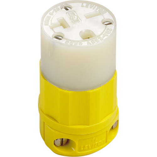 2-Pole 3-Wire Grounding Straight Blade Connector, 5-20P, Nylon Ottawa Fastener Supply