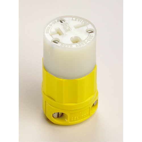 2-Pole 3-Wire Grounding Straight Blade Connector, 5-20P, Nylon Ottawa Fastener Supply